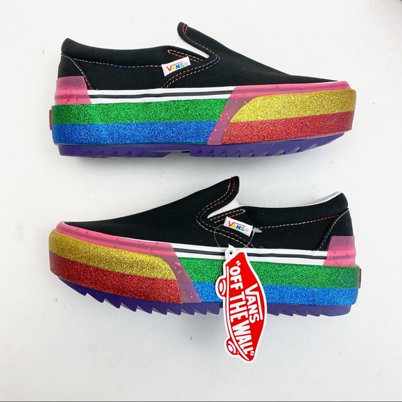 Vans Classic Slip-On Stacked Sneakers: Rainbow - Picture 11 of 15